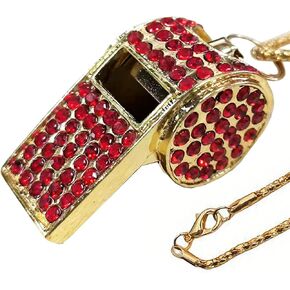 UGpine Whistle, Metal Crystal Rhinestone Whistle, Shining Whistle Bling Whistle with Keychain for Referees, Coaches, Teachers, Polices, Training