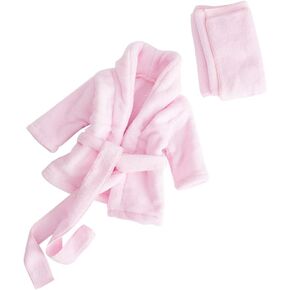 Surakey Newborn Towel Headband Baby Robe for Spa Soft Bath Wrap Makeup Costume Professional Outfit Sets for Infant Boys Girls Pink 2