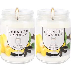 2 Pack Lavender & Lilac Blossom Odor Elimination Scented Candles Gift Set for Women, Soy Wax Aromatherapy Candles for Home