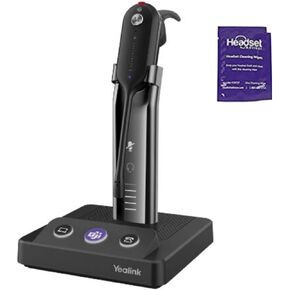 Yealink WH63 Convertible UC Wireless Headset Bundle with Headset Advisor Wipe (Renewed)
