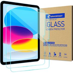 ArmorSuit 2 Pack Screen Protector for iPad 10th Generation 10.9 Inch Display 2022 Tempered Glass HD Clear Retina Display, Face ID and Apple Pencil Compatible