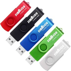 4PCS Multicoloured Metal Swivel Memory Stick Colorful USB Flash Drives 64GB Thumb Drives Memory Stick 3 Years Warranty (Multicolored (4 Pack), 64GB)