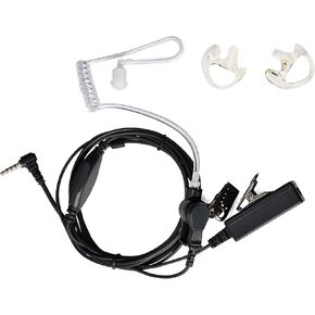 Acoustic Air Tube Earpiece Surveillance Headset PTT Key with Medium Earmold for BF-UV3R BF-T1 T6 for Yaesu FT-10R FT-40R FT-50R FT-60R FT-70D Walkie-Talkie Two Way Radio
