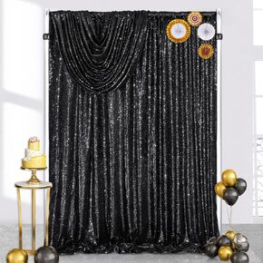 Sequin Backdrop Curtains Gold : 2 Pcs 4ftx8ft Gold Curtains for Backdrop Drapes for Wedding Parties Baby Shower Christmas New Year Stage Background Decorations