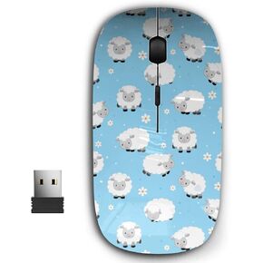 2.4G Ergonomic Portable USB Wireless Mouse for PC, Laptop, Computer, Notebook with Nano Receiver (Cute Sheep)