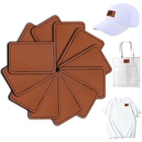 15pcs Blank Real leather Patches Types of Rectangle Shape Engraving Label Tag Laserable Rustic Genuine Leather Patch Adhesive Faux Leather Patches Iron hot press Fabric Custom Repair Sew Laser Supplie