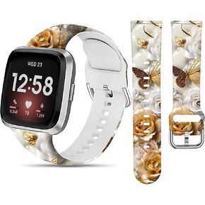 Sport Band Compatible with Versa 4/Versa 3/Sense 2/Sense for Women Men,Elastic Replacement Wristbands Strap for Versa 4/Versa 3/Sense 2 Smart Watch