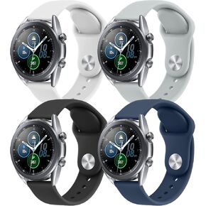 Wanme Bands for Samsung Galaxy Watch 3 Band 41mm, Galaxy Watch 4 / 4 Classic, Galaxy Watch 5 / 5 Pro Bands Women Men, 4 PACK 20mm Soft Silicone Adjustable Sport Strap Replacement Wristbands for Galaxy Watch 4 / 5 Bands