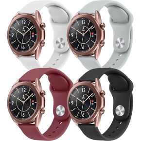 أساور Wanme لساعة Samsung Galaxy Watch 3 Band 41mm، Galaxy Watch 4/4 Classic، Galaxy Watch 5/5 Pro Bands النساء والرجال، 4 عبوات 20 مم من السيليكون الناعم القابل للتعديل حزام رياضي بديل لساعة Galaxy Watch 4/5