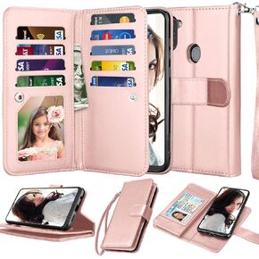 Njjex Galaxy A11 Case, for Samsung Galaxy A11 Wallet Case, [9 Card Slots] PU Leather ID Credit Holder Folio Flip [Detachable] Kickstand Magnetic Phone Cover & Lanyard for Samsung A11 2020 [Black]