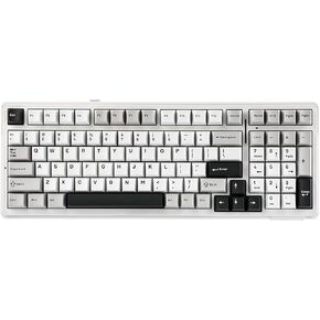 EPOMAKER x Aula F99 Wireless Mechanical Keyboard, Hot Swappable Gasket Custom Gaming Keyboard with Five-Layer Padding, Bluetooth/2.4GHz/USB-C, 8000mAh Battery (White Grey, Graywood V3 Switch)