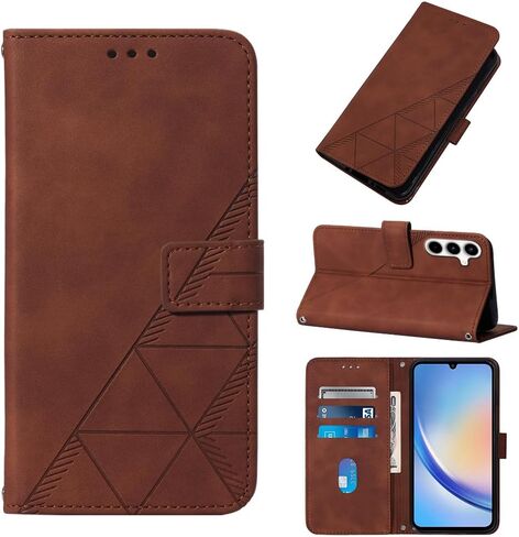 Case for Samsung Galaxy A35 5G, Galaxy A35 5G PU Leather Wallet Case Credit Cards Holder Kickstand Shockproof Flip Magnetic Protection Cover for Galaxy A35 5G Blue YBS in Kuwait