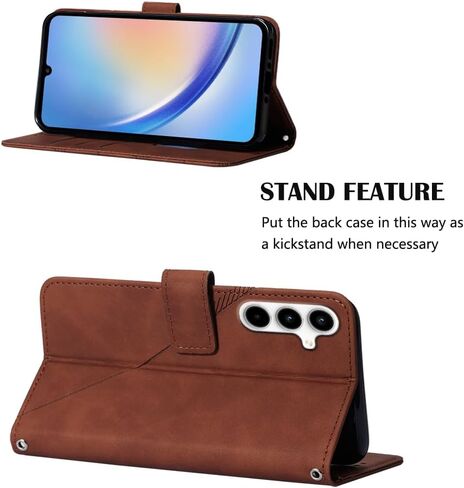 Case for Samsung Galaxy A35 5G, Galaxy A35 5G PU Leather Wallet Case Credit Cards Holder Kickstand Shockproof Flip Magnetic Protection Cover for Galaxy A35 5G Blue YBS in Kuwait