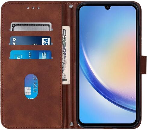 Case for Samsung Galaxy A35 5G, Galaxy A35 5G PU Leather Wallet Case Credit Cards Holder Kickstand Shockproof Flip Magnetic Protection Cover for Galaxy A35 5G Blue YBS in Kuwait