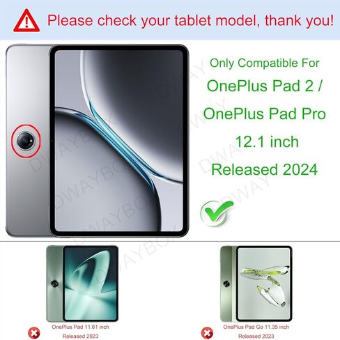 Case for OnePlus Pad 2 / OnePlus Pad Pro 12.1 inch Released 2024, Folio Slim Smart Cover Lightweight Hard Shell Protective Case with Multi-Angle Stand -Dark Blue in Saudi Arabia