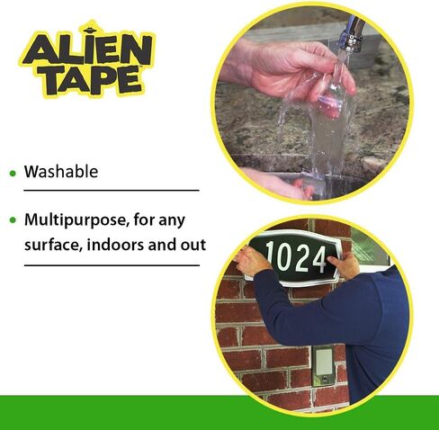 شريط Alientape 4 لفات نانو مزدوج الجوانب، مقابض شفافة لاصقة متعددة الأغراض وقابلة للإزالة - قابلة للغسل وقوية وشديدة التحمل لإطار صور السجاد ديكور كما يظهر على التلفزيون in Kuwait