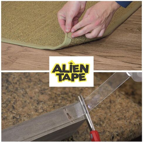 شريط Alientape 4 لفات نانو مزدوج الجوانب، مقابض شفافة لاصقة متعددة الأغراض وقابلة للإزالة - قابلة للغسل وقوية وشديدة التحمل لإطار صور السجاد ديكور كما يظهر على التلفزيون in Kuwait