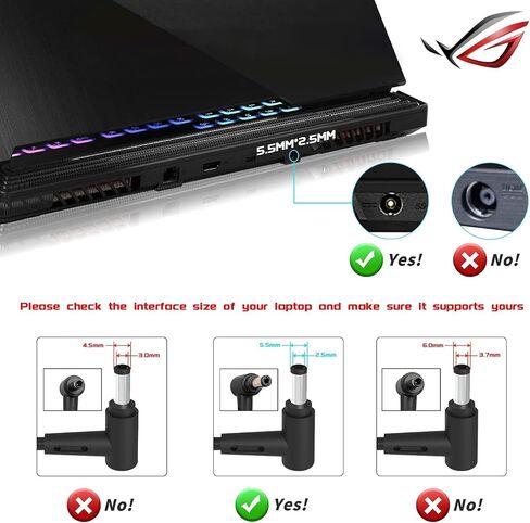 شاحن تيار متردد 150 وات مناسب لجهاز ASUS G53 G53S G53Sx G53SW G71G G71GX G71V G72GX G73 G73J G74SX G51JX-3D G51Jx-a1 G51Vx-rx05 L5800GX A17-150P1A سلك محول طاقة للكمبيوتر المحمول 19.5 فولت 7.7 أمبير 5.5 * 2.5 مم in Saudi Arabia