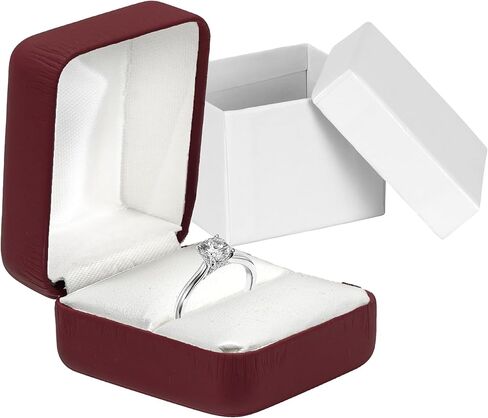 Prestige & Fancy Elegant PU Leather Ring Box - for your Wedding ring- Engagement ring, jewelry gift box for all rings, girls Ring gift box, (Turquoise) in Kuwait