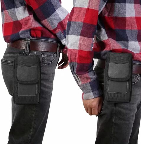 حافظة هاتف LBYZCASE مع مشبك حزام لهاتف iPhone 14 Plus/14/13/12/11 Pro Max/XS Max/Galaxy S22 Ultra/S22 Plus/S21 Ultra/S21 Plus/S20 Ultra/S20 Plus/Note 20/Google Pixel 7 برو (أسود تستقيم) in Kuwait