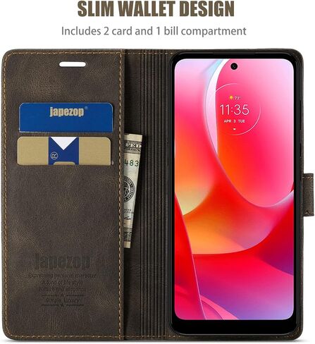 japezop for Moto G Power 2021 Wallet Case with [RFID Blocking] Card Holder Kickstand Magnetic,Leather Flip Case for Moto G Power 2021 6.6 inch-Black in Saudi Arabia