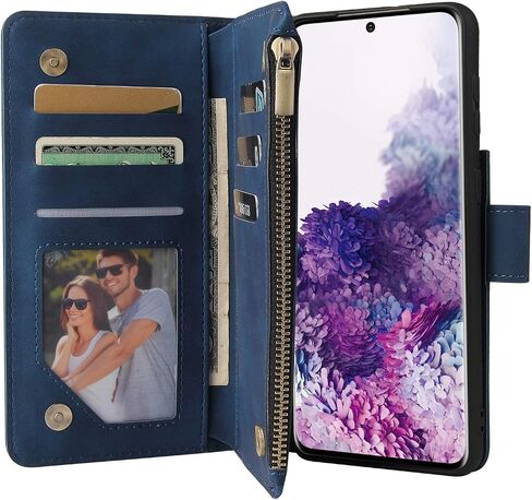 QLTYPRI Wallet Case for Samsung Galaxy A15 4G/5G, Premium Vintage PU Leather Zipper Pocket Case with Card Holder Slots Magnetic Closure Kickstand Wrist Strap Shockproof Flip Folio Case - Coffee in Saudi Arabia