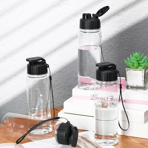 Mifoci 20 Pcs 17 Oz Plastic Water Bottles Bulk Sports,Solid Black | Leak Proof Flip Top Closure, Reusable for Gym Outdoor Party Events, Bulk Bottles for Adults Sports Activities in Kuwait