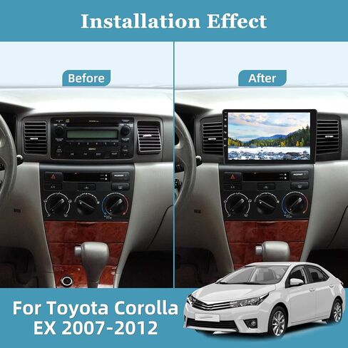 [2+64G] Android 13 Car Radio for Toyota Corolla EX 2007-2012 - Wireless Carplay and Android Auto - 9 Inch Touchscreen Car Stereo with WiFi/GPS Navigation/Multiple UI + AHD Backup Camera in Saudi Arabia