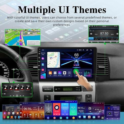 [2+64G] Android 13 Car Radio for Toyota Corolla EX 2007-2012 - Wireless Carplay and Android Auto - 9 Inch Touchscreen Car Stereo with WiFi/GPS Navigation/Multiple UI + AHD Backup Camera in Saudi Arabia