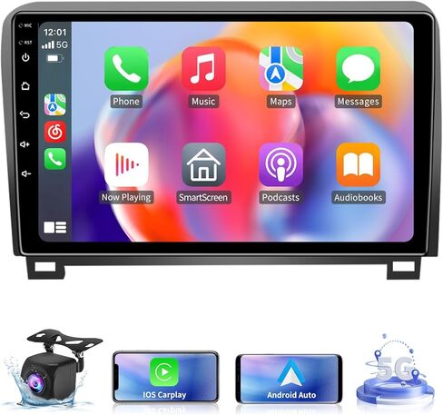 5GWiFi ترقية راديو ستيريو للسيارة تويوتا تندرا 2007-2013 تويوتا سيكويا 2008-2018 - Carplay اللاسلكي ونظام تحديد المواقع العالمي للملاحة التلقائي - 4 جيجابايت + 32 جيجابايت 10.2 بوصة تعمل باللمس بلوتوث RDS FM SWC in Kuwait