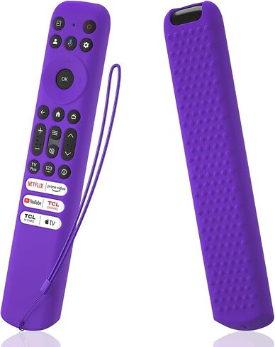 غطاء سيليكون عن بعد لـ TCL RC813 FMB1/RC923 FMB3 حافظة حماية من السيليكون لجهاز التحكم عن بعد TCL RC813 مع حبل (أرجواني) in Kuwait