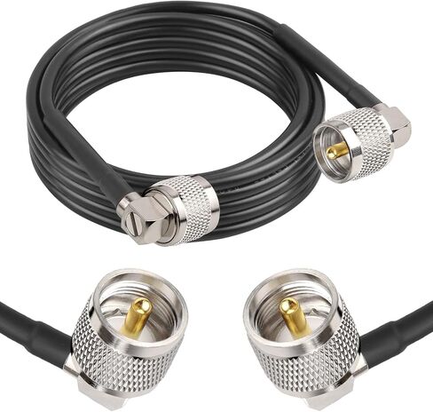 CB Coax Cable - 6FT RG58 PL-259 UHF Male to Male Right Angle Coaxial Cable Low Loss Cb Antenna Cable Jumper Cable for CB Radio, HAM Radio, Antenna Analyzer, SWR Meter in Saudi Arabia