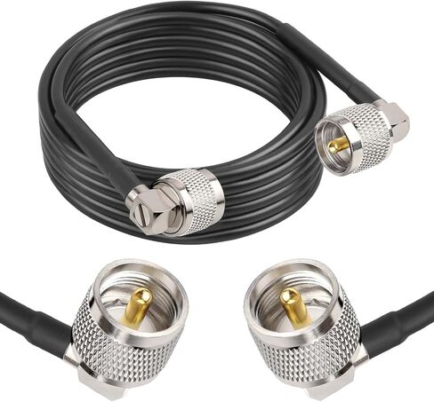 CB Coax Cable - 6FT RG58 PL-259 UHF Male to Male Right Angle Coaxial Cable Low Loss Cb Antenna Cable Jumper Cable for CB Radio, HAM Radio, Antenna Analyzer, SWR Meter in Saudi Arabia