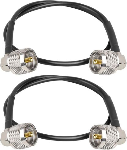CB Coax Cable - 6FT RG58 PL-259 UHF Male to Male Right Angle Coaxial Cable Low Loss Cb Antenna Cable Jumper Cable for CB Radio, HAM Radio, Antenna Analyzer, SWR Meter in Saudi Arabia