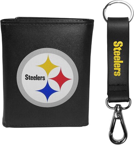 Siskiyou Sports NFL Dallas Cowboys Mens Tri-fold Wallet & Strap Key Chain, Black, One Size in Kuwait