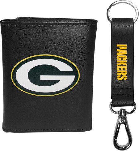 Siskiyou Sports NFL Dallas Cowboys Mens Tri-fold Wallet & Strap Key Chain, Black, One Size in Kuwait