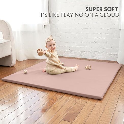 Stylish Padded Baby Play Mat for Your Boy or Girl - Extra Thick & Super Soft Vegan Leather Floor Mat Creates A Safe Play Area for Little Ones - A Beautiful Playmat That Fits Nicely Into Any Playroom in Saudi Arabia