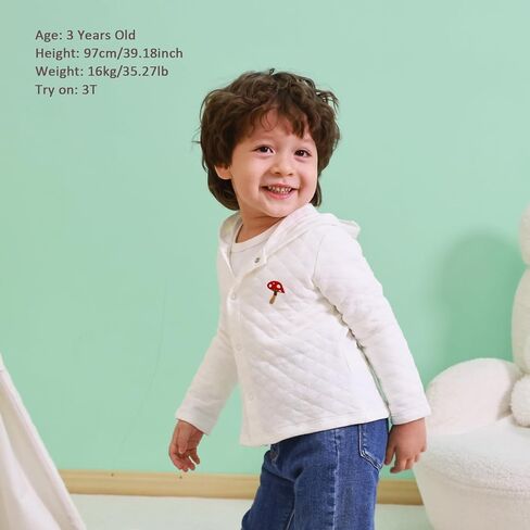 100% Cotton Baby Fall Hoodies Outwear, Comfortable Soft and Warm Baby Spring Jacket,Toddler Solid-Coloured Coat in Saudi Arabia