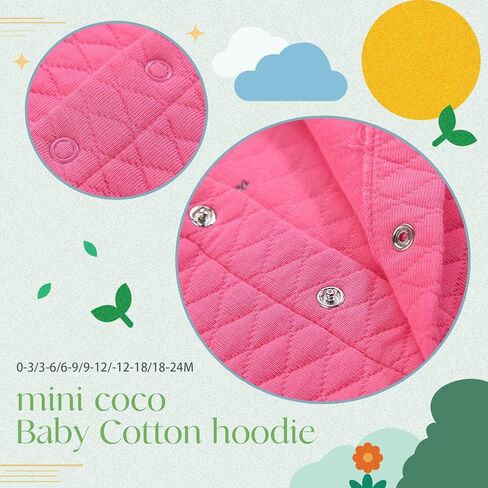 100% Cotton Baby Fall Hoodies Outwear, Comfortable Soft and Warm Baby Spring Jacket,Toddler Solid-Coloured Coat in Saudi Arabia