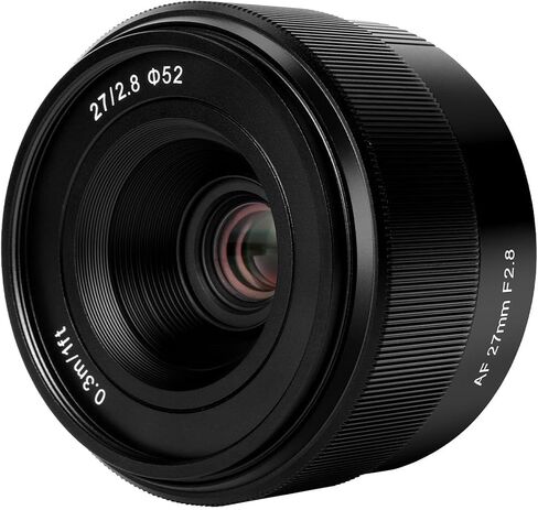 JINTU 27mm F2.8 AF Auto Focus Lens APS-C Lenses for Sony E-Mount Mirrorless Cameras A6700 A6600 a7RIII a7R a7IV a7RIV a7RV A6500 A6400 APS-C Mode A9 A7 Series NEX Series Metal Black in Saudi Arabia