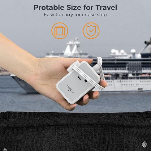 TESSAN Twin Extension Cord 12 FT, Double Ended Flat Plug Surge Protector Power Strip, 3 Non Blocking Outlets 6 Feet Power Splitter Each Side, Dual Split Outlet Extension for Home Office Dorm Room in Kuwait