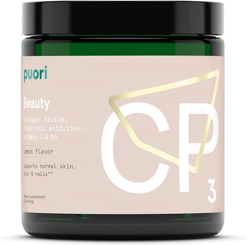 Puori Collagen Powder Supplement with Biotin & Hyaluronic Acid, CP3 Beauty Complex - Hydrolyzed Collagen Peptides - Skin, Hair & Nails - Zinc, Vitamin B, Vitamin C - Lemon in Kuwait