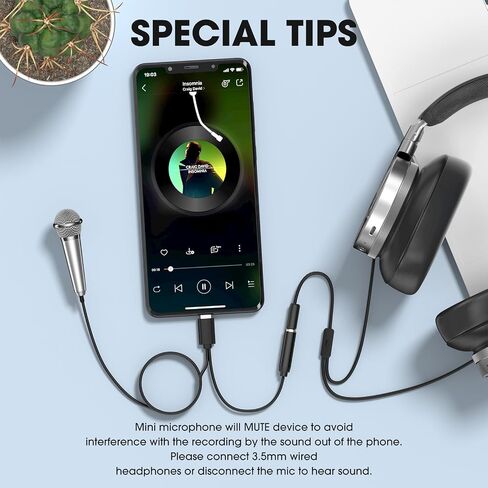 PoP voice 2PCS Mini Microphone for iPhone iPad Small ASMR Tiny Microphone for Video Recording, Singing, Vlogging, YouTube Two Mics Silver and Rose Golden in Saudi Arabia