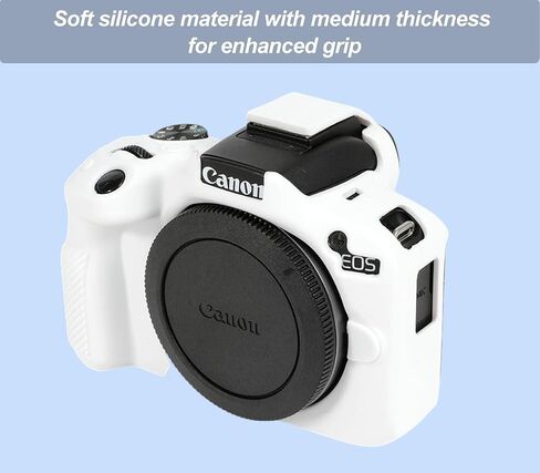 حافظة Pocoukate لكاميرا Canon EOS R50، غطاء حماية من السيليكون الناعم مع ملحقات واقي شاشة EOS R50 لكاميرا Canon EOS R50 بدون مرآة - أبيض in Saudi Arabia