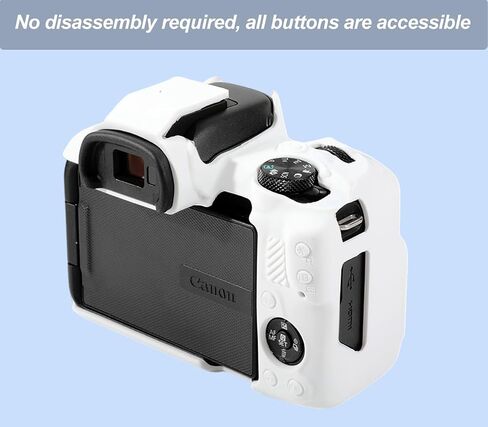 حافظة Pocoukate لكاميرا Canon EOS R50، غطاء حماية من السيليكون الناعم مع ملحقات واقي شاشة EOS R50 لكاميرا Canon EOS R50 بدون مرآة - أبيض in Saudi Arabia