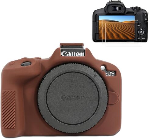 حافظة Pocoukate لكاميرا Canon EOS R50، غطاء حماية من السيليكون الناعم مع ملحقات واقي شاشة EOS R50 لكاميرا Canon EOS R50 بدون مرآة - أبيض in Saudi Arabia