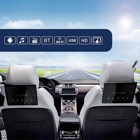 10.1 inch 4G+32G One Android Headrest Video Players with WiFi 5GHz,Sync Screen Tablets Phone Mirror Car Back Seat TV Monitors, IPS Touch Screen Play Movies in Saudi Arabia