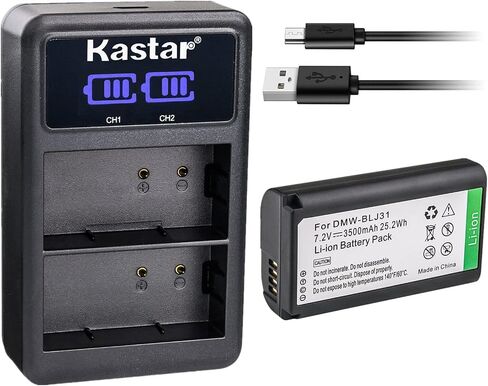 Kastar 2-Pack Battery and LED2 USB Charger Compatible with Panasonic DMW-BLJ31, DMW-BLJ31e Battery, Panasonic LUMIX S1, LUMIX S1R, LUMIX S1H, DMW-BGS1R, LUMIX S Series Full-Frame Mirrorless Cameras in Saudi Arabia