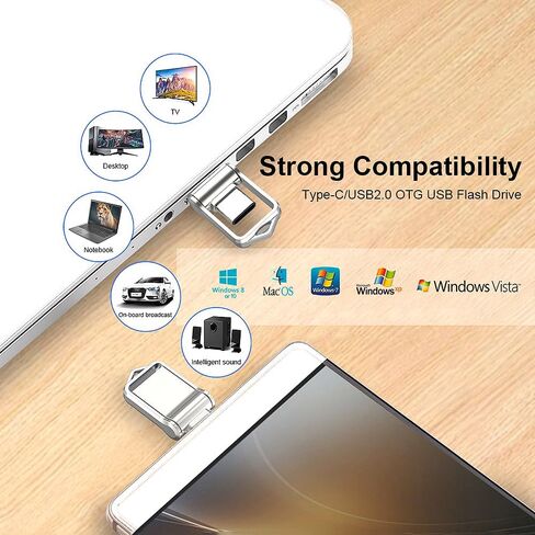 1Pcs USB Stick 32GB Ultra Mini Type-C USB 2.0 OTG USB Flash Drives High Speed Dual Purpose for Computer Mobile Phone in Saudi Arabia