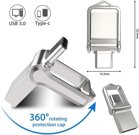 1Pcs USB Stick 32GB Ultra Mini Type-C USB 2.0 OTG USB Flash Drives High Speed Dual Purpose for Computer Mobile Phone in Saudi Arabia
